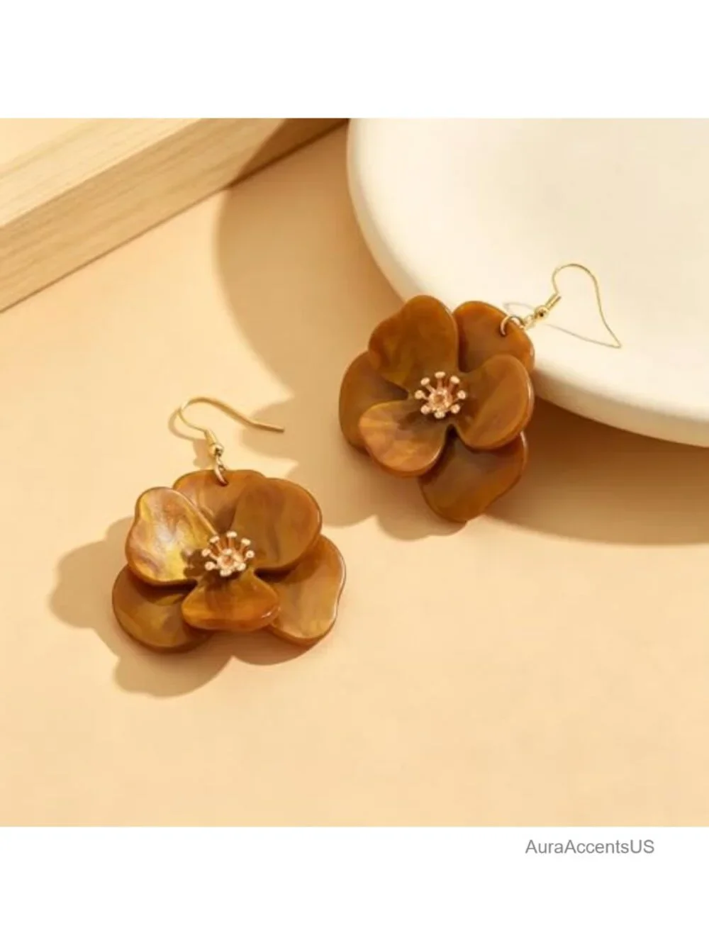 Boho Acrylic Floral Drop Dangle Statement Earrings Women's Wedding Jewelry